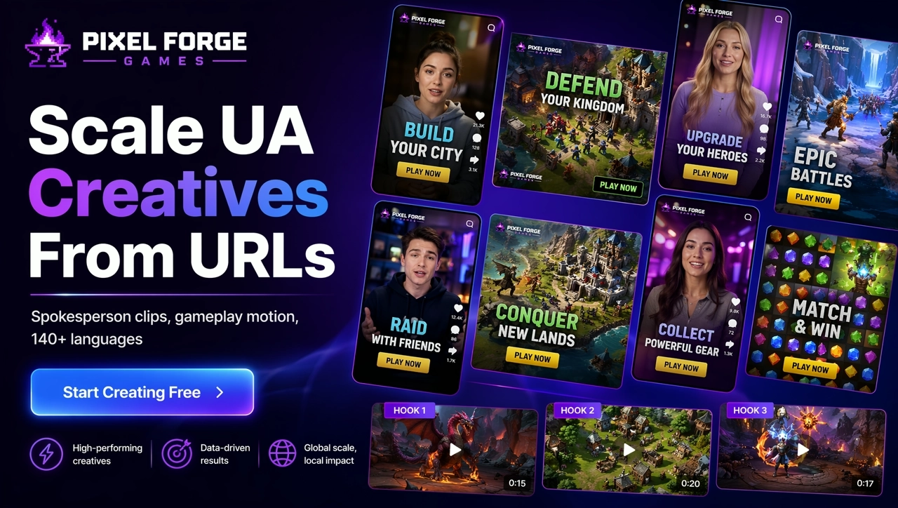 AI App Store Video Ad Maker from URLs | UA Video Ads
