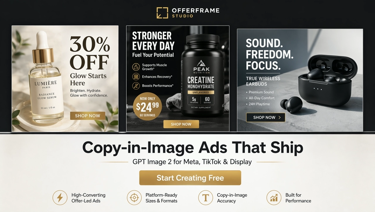 GPT Image 2 for Ads – Copy-In-Image Ad Statics | KreadoAI