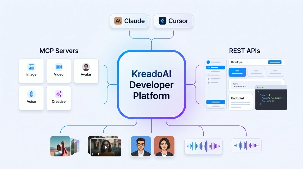 KreadoAI MCP Servers | AI Image, Video, Voice & Digital Human Tools