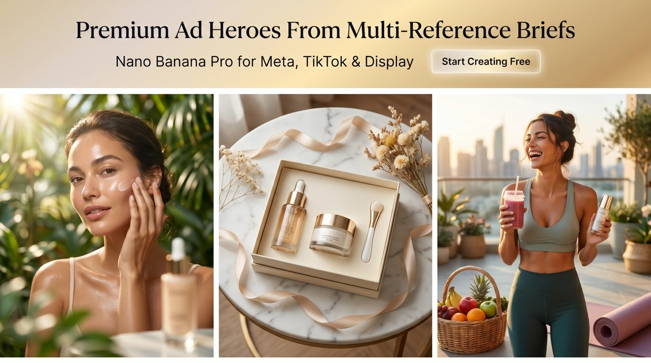 Nano Banana Pro for Ads – Multi-Reference Ad Heroes | KreadoAI