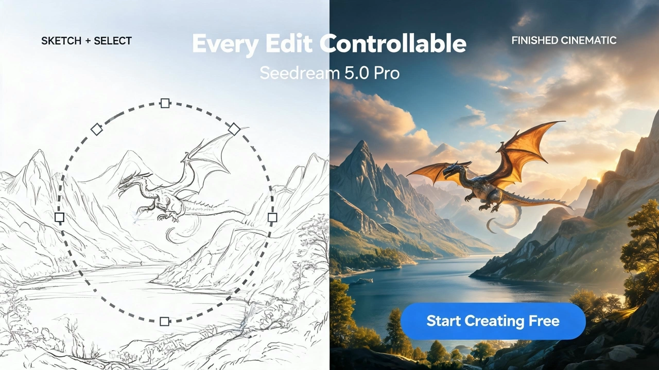 Seedream 5.0 Pro | مولد صور AI · تحرير تفاعلي دقيق | KreadoAI